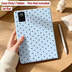 Custodia per tablet rosa con pois bianchi e vassoio per penna