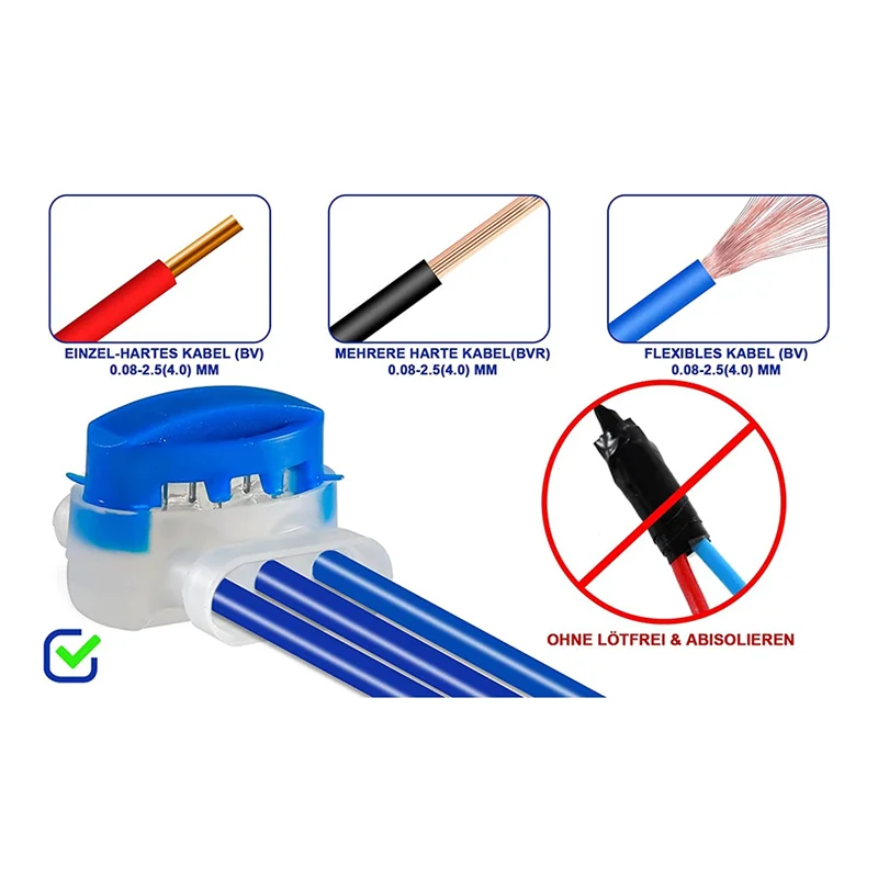 30PCS Cable Connectors for Robotic Lawnmowers, Waterproof Connection Cable Wire Connector with Gel Filling F