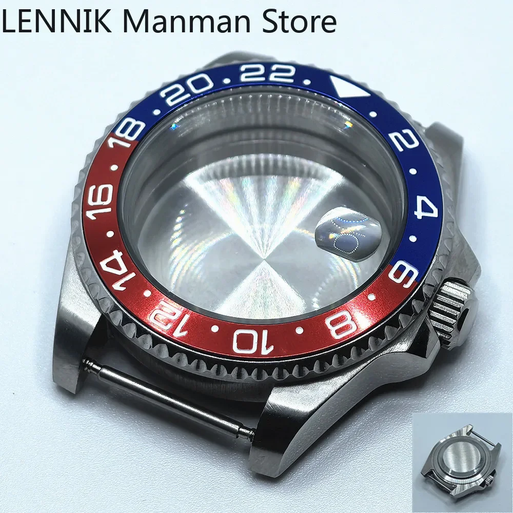 40mm Black PVD Watch Case with Transparent Back Glass