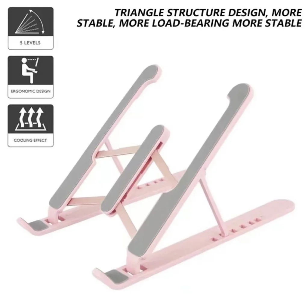 Suporte Base Notebook Tablet Portátil Regulável Dobrável de MEtal e Plastico - 5