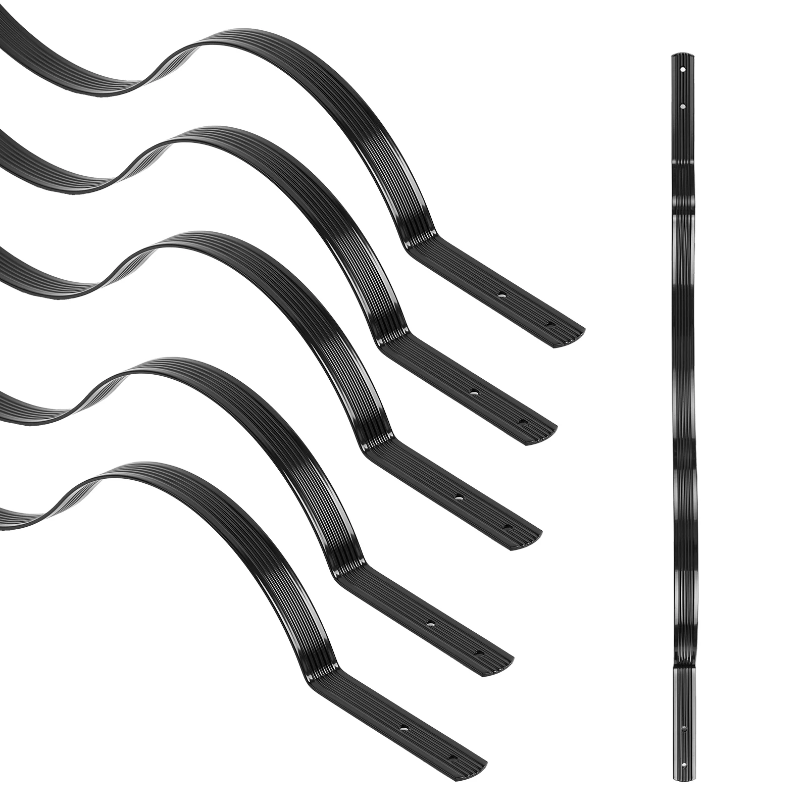 50 Stück Aluminium-Deckbaluster 32,25 x 1 x 0,1 Zoll flaches gerilltes Verandageländer für Treppendeck und Treppengeländer – Detail 11