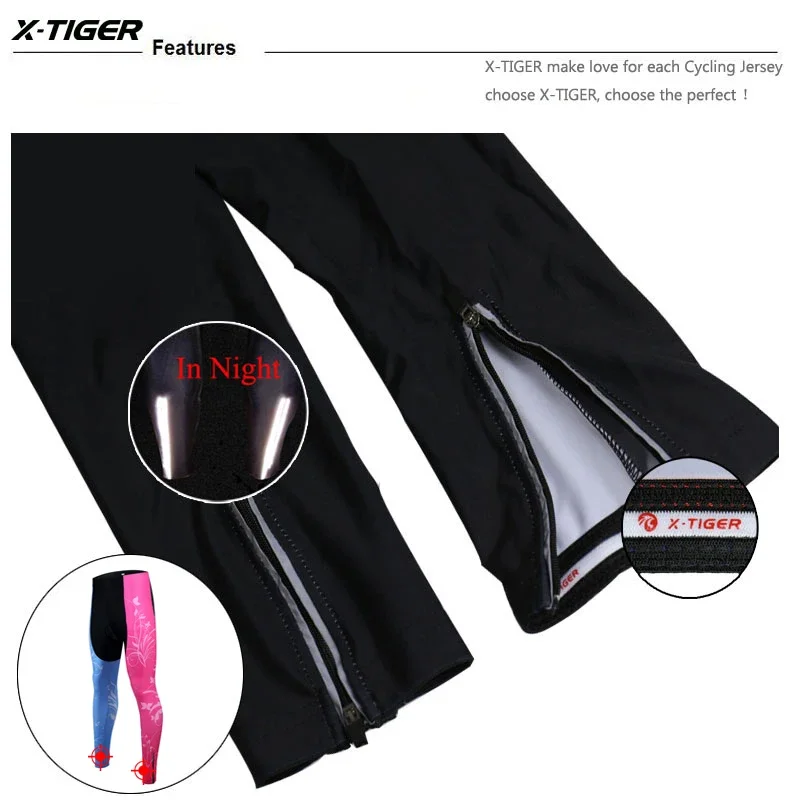 X-TigerWomen's Coolmax Gel Padded Cycling Pants Shockproof Road MTB Bike Tights Comfortable Bicycle Trousers Ciclismo Pantalones