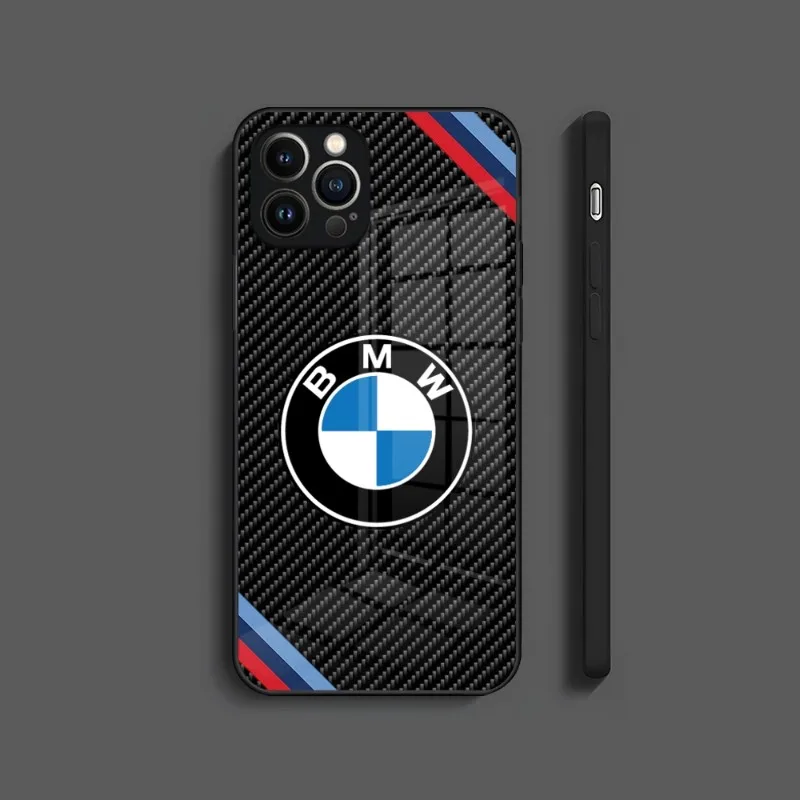 BMW M Performance Glass Phone Case Cover For iPhone 13 12 11 X 8 Pro  Protective