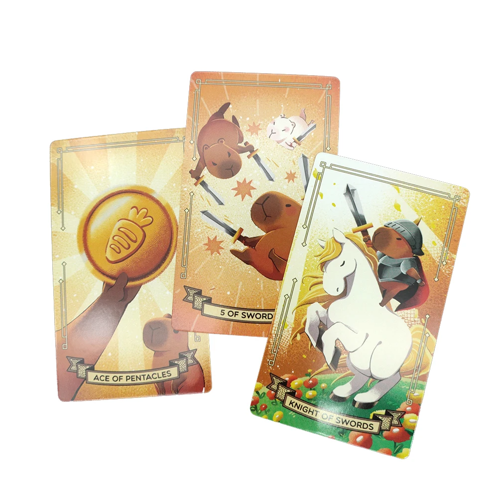 12 x 7CM Capybarot Divination Tarot Deck with Guidebook   Fate Unique Cards Deck English Version Esoterism 2