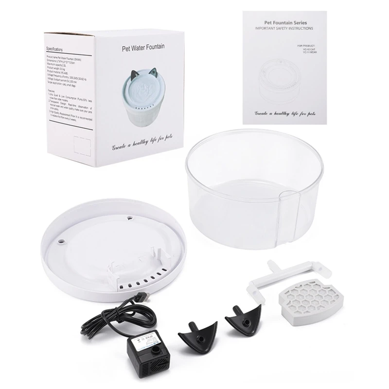 

Multi Pet Drinking Fountain Automatic Water Fountain for Cats Dogs USB Charging