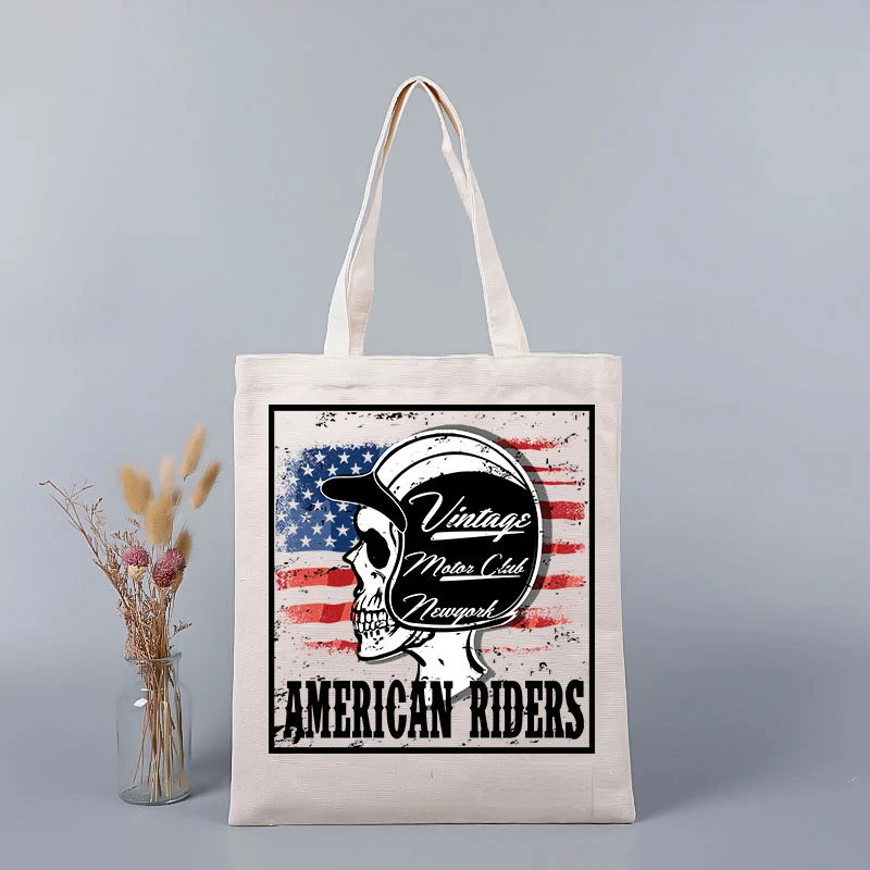 

New Summer Tote Bag Skull Printed Eco Women Harajuku Girl Shoulder Shopping Bag Lady Canvas Bag Handbags for Men Bolsas De Mujer