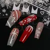 Glitter Christmas 3D Nails Stickers Snowflakes Xmas Elk Winter Snow Sliders Shiny Powder Design Heart French Nail Decals LS-J21 6