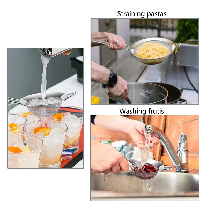 Colino In Acciaio Inox 14cm A Maglia Fine - Per Cucina, Salse, Farina, Frullati - Foto 3