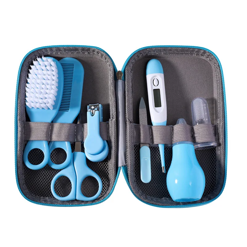 Baby Health Care Newborn Baby Nail Hair Thermometer Grooming Brush Kit Care Essentials Newborn Material Safety 8 pcs/Set nail care kit