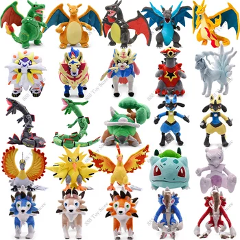 Anime Shiny Charizard Plush Pokemon Toys Cute Mega Evolution X Charizard Articuno Lucario Stuffed Peluche Kids Christmas Gifts 1