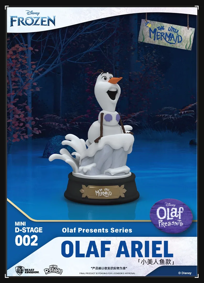 thumbnail image 1 of 2024 Disney Frozen Olaf Tell Story Cosplay La Sirenita Aladdin Simba Adornos de escritorio hechos a mano Lindos juguetes de regalo de cumpleaños, 1 of 5