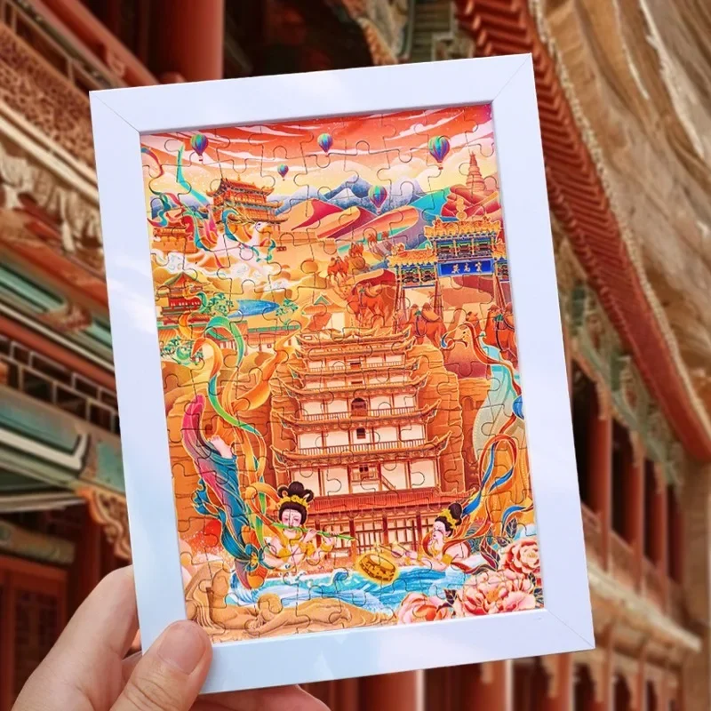 108pc Test Tube Jigsaw Puzzle Chinese Cities & Attractions Mini DIY Jigsaw Puzzle EducationGame Beautiful Scenery Assemble Toys