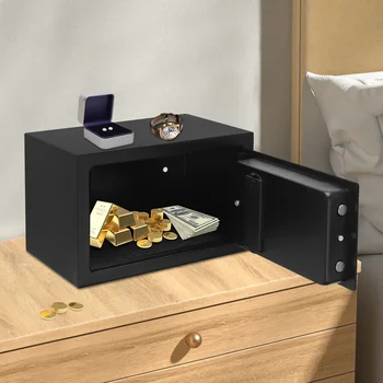 Digital Lock Safe Box with Keys Deposit Box Cubic Feet Digital Electronic Secret Hidden Piggy Bank for Store Money Guns 4