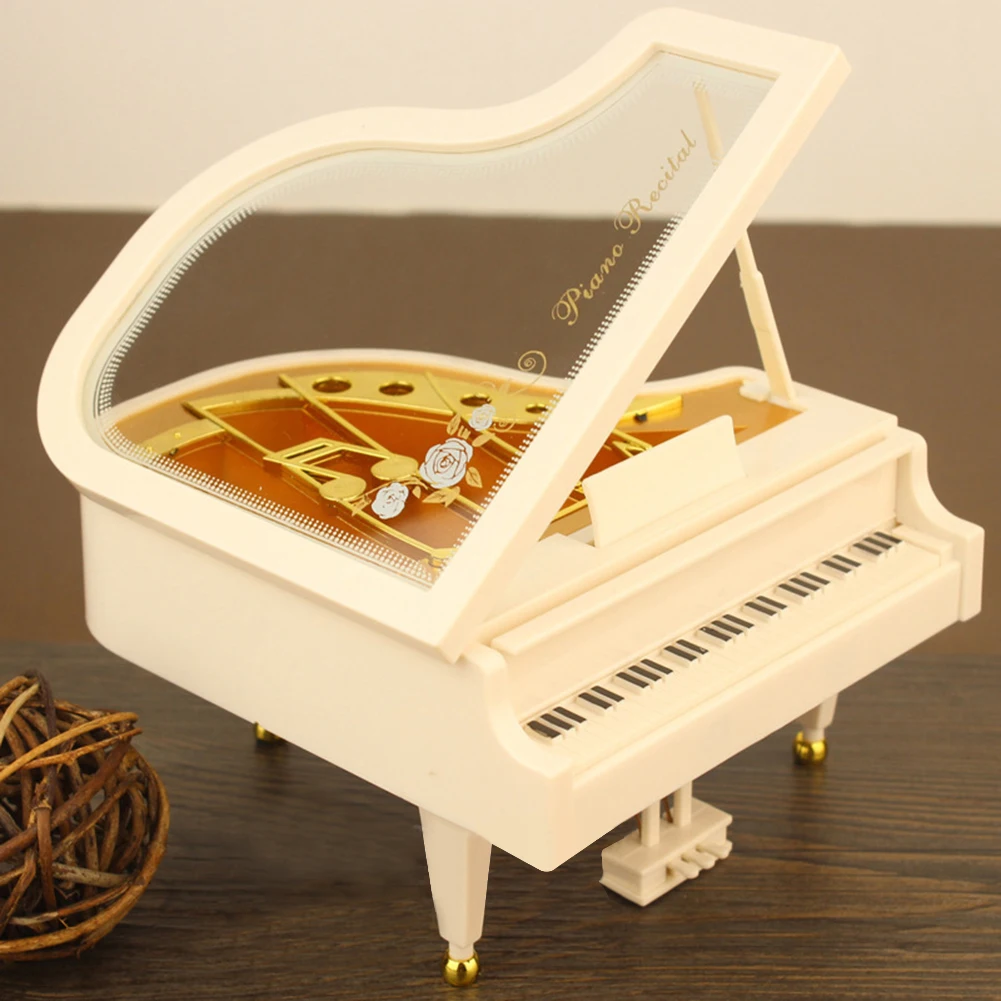 Carillon Meccanico A Pianoforte Con Ballerina - Music Box Vintage Per Collezionisti E Decorazione - Foto 14