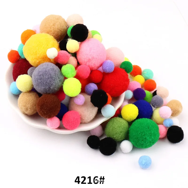 Pom Poms Craft Supplies Fluffy Ball Accessories Multi Size 20g 10mm To 30mm For DIY Wedding Decoration