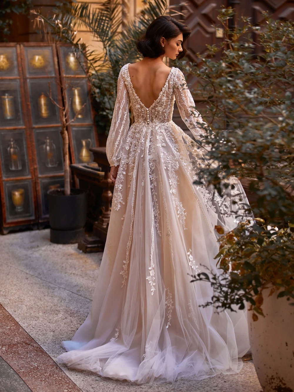 O-neck Long Sleeve Wedding Dress Elegant Lace Applique Bride Robe 2025 Vintage A-line Long Bridal Gown Customized Robe De Mariée 3