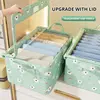 1pc New Broken Flower Oxford Fabric Folding Clothing Storage Box Foldable Toys Organizer With Lid Storage Basket Finishing Box 1