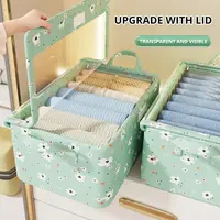 1pc New Broken Flower Oxford Fabric Folding Clothing Storage Box Foldable Toys Organizer With Lid Storage Basket Finishing Box 1