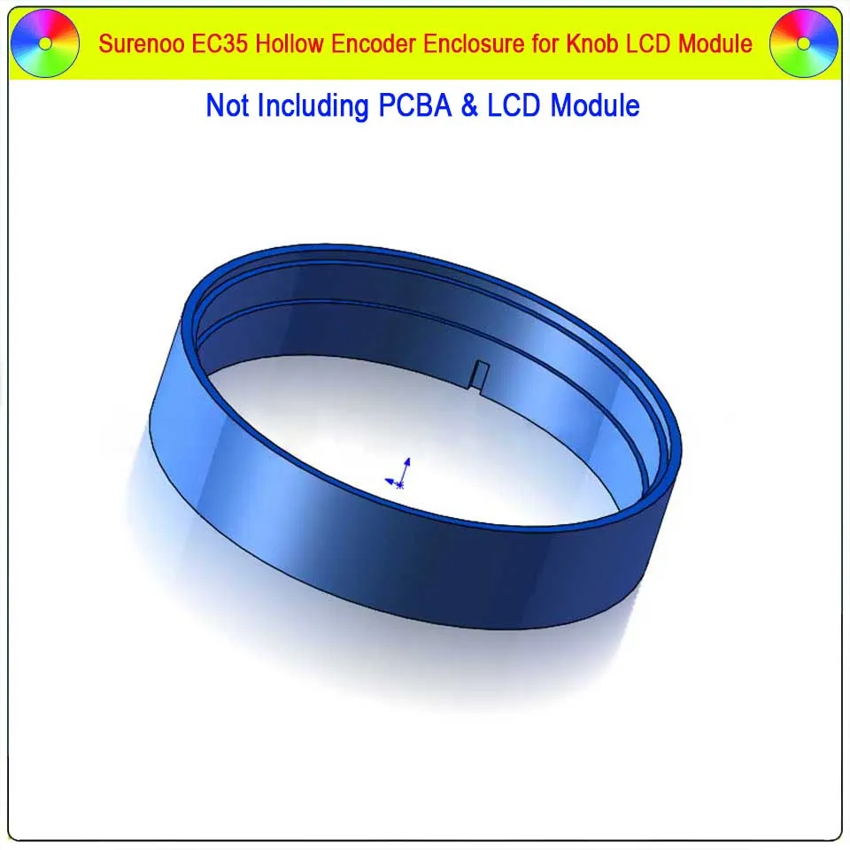 EC35 Hollow Encoder Enclosure Case Plastic Mold for Round Circular Rotary Knob LCD Module Display Screen & LED Nixie Tube