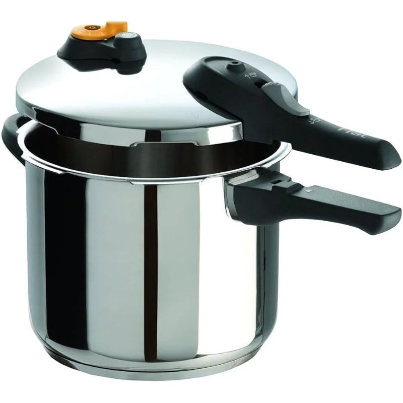 

T-fal Ultimate Stainless Steel Pressure Cooker 6.3 Quart Induction Cookware, Pots and Pans, Dishwasher Safe Silver