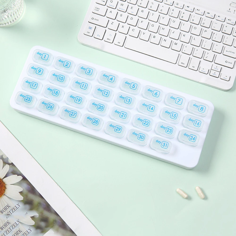 Large Portable Monthly Pill Organizer with Removable Daily Medication Pods