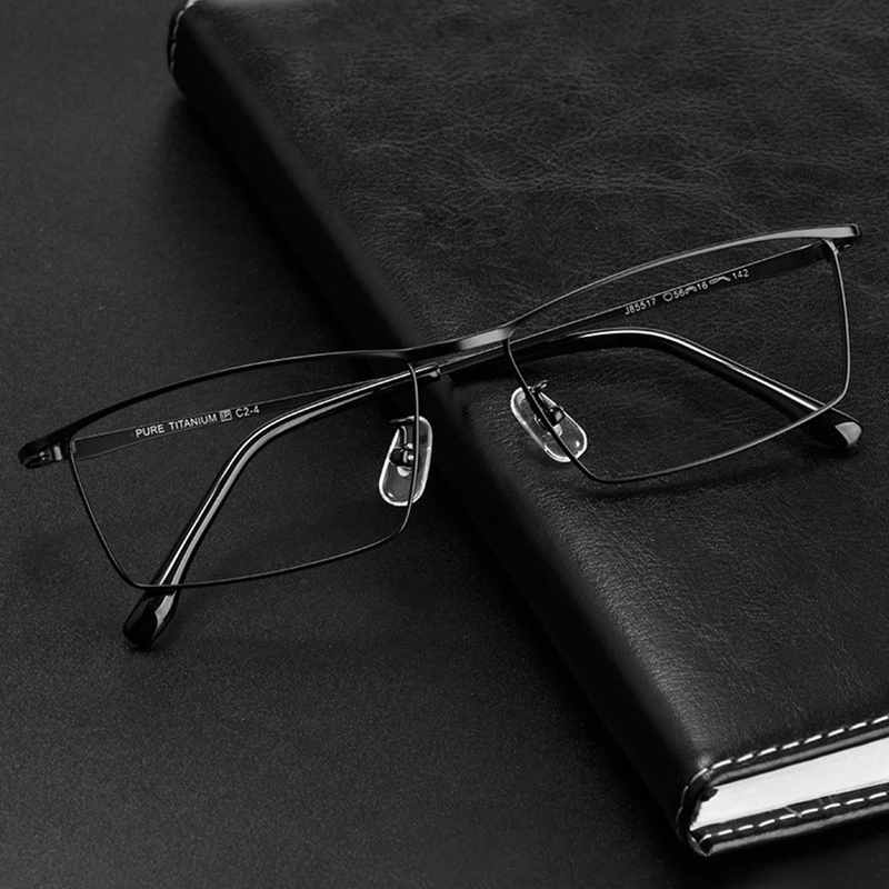 Pure Titanium Glasses Frame for Men Eyewear Prescription Eyeglasses with Recipe Vacuum IP Electronical Plating New Male Specs