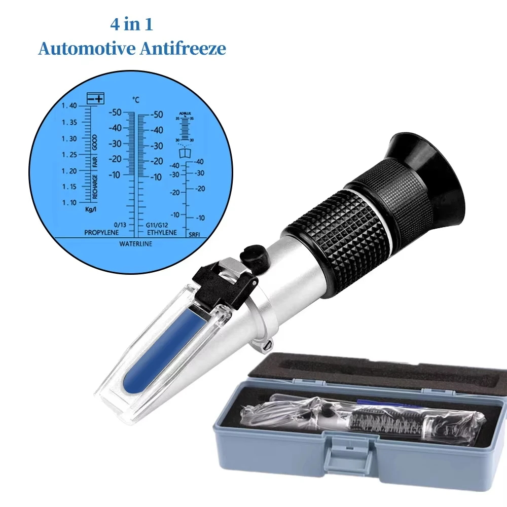 antifreeze refractometer 4 in 1 Car Antifreeze Refractometer Engine Battery Fluid Glycol Adblue Refractometer Glass Freezing Point Water Coolant Tester