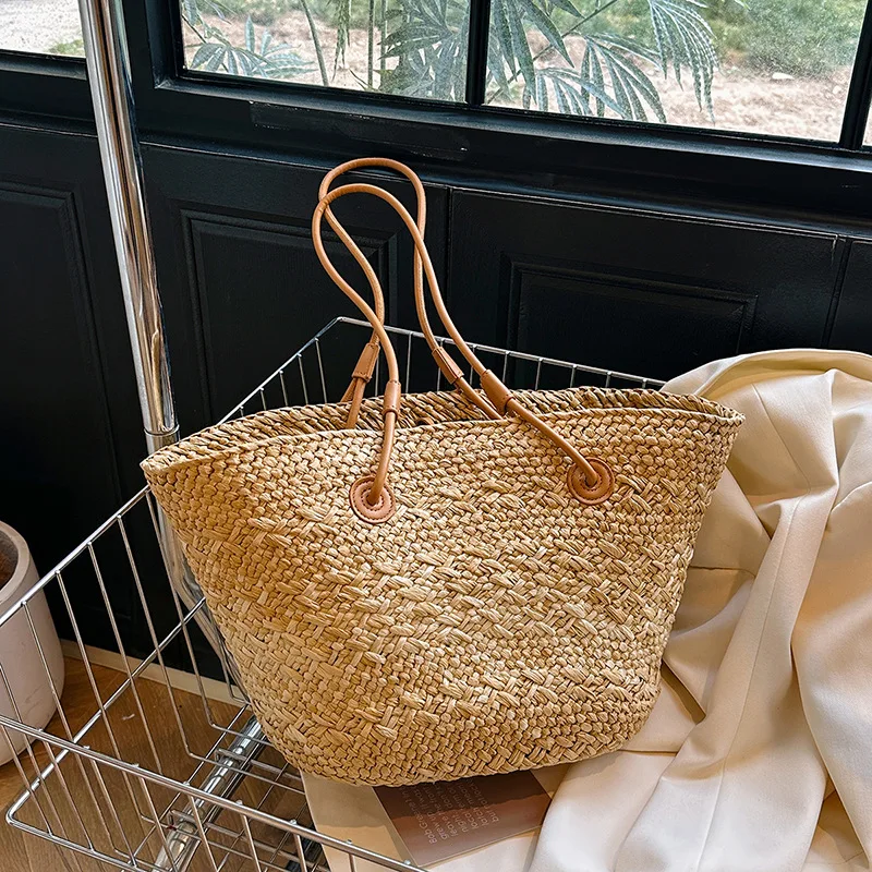 Luxury Brand Women's Shoulder Bag Tote Large Capacity Shopping Handbags for Women Y2k High-quality Underarm Straw Hand Knitting