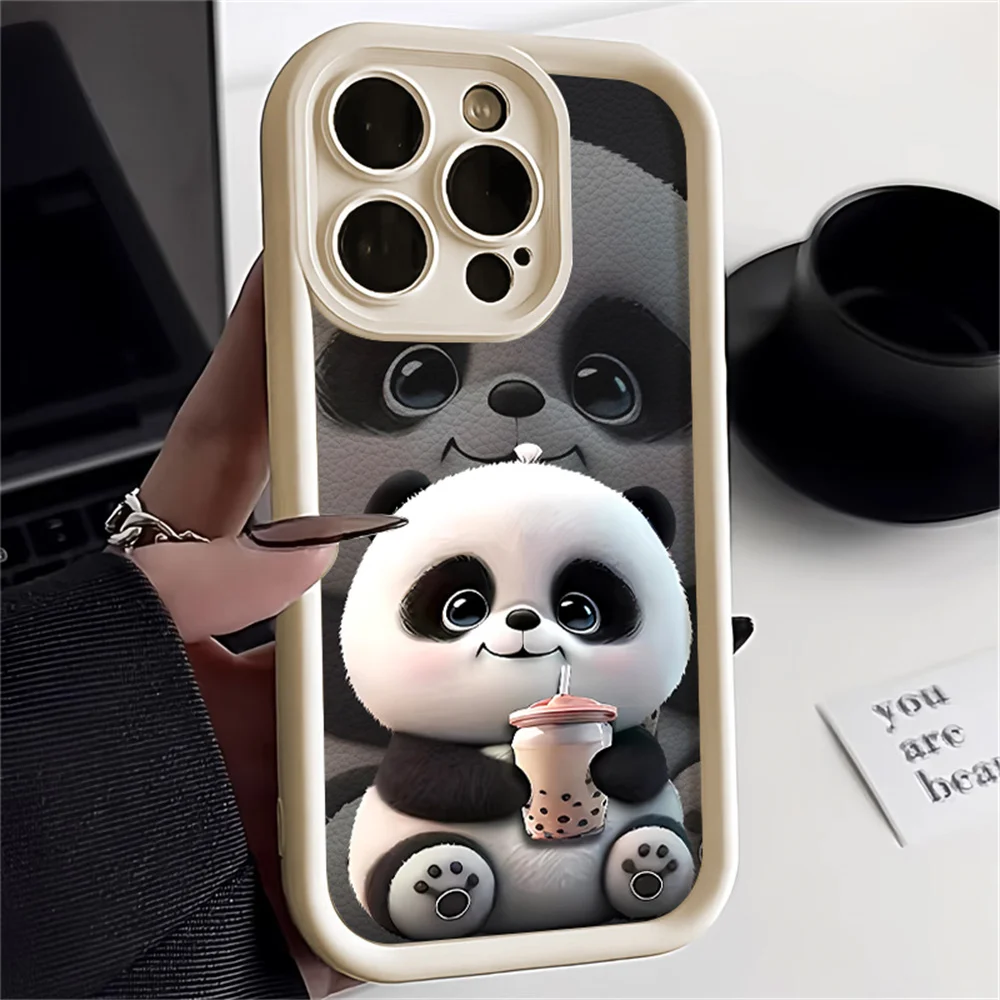 Cartoon Hot Milk Tea Panda Soft Silicone TPU Phone Case