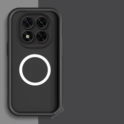 Solid Color Magnetic Attraction Anti - Drop Silicone Phone Case for Redmi note 15 Pro 4G ( Black)