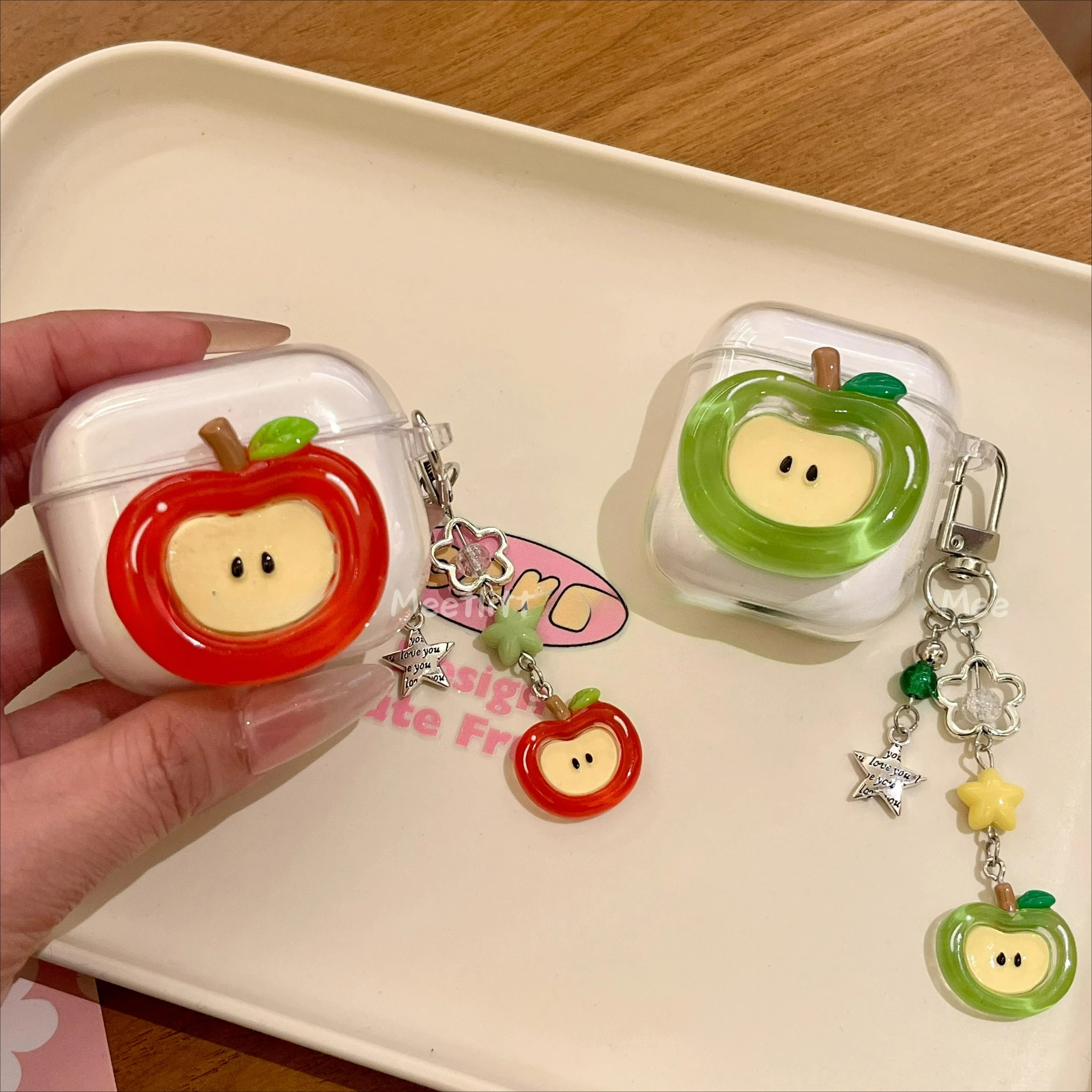 Adorable Fruit-Themed Earphone Case with Keychain for Wireless Bluetooth Headsets