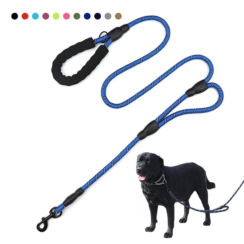 

Double Handle Dog Leash for Large Small Dogs Outdoors Running Trainning Pet Leashes Reflective Dog Leash Heavy Duty Lead Rope