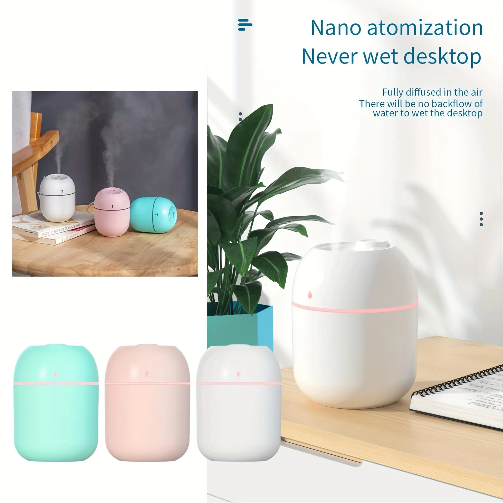 Tragbare 220ml H2O Mini Tasse Sprühnebel Luftbe feuchter Doppel nass Aroma ätherisches Öl Diffusor Auto USB Luftbe feuchter