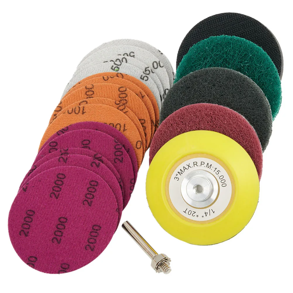 Accessories Polishing Pad ing Car Sponge Tool 21PCS Waxing 3inch Bit Adapter For Polisher Drill Headlights
