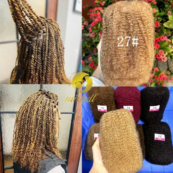 30/50g 27# Ombre Afro Kinkys Bulk Human Hair for Dreadlock Extensions /Repair Locs/Twist Braiding Afro Kinky Human Hair for Locs 1