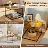 Small Coffee Table for Living Room,Modern Wood Coffee Table,Low Square Center Table Easy Assembly 4
