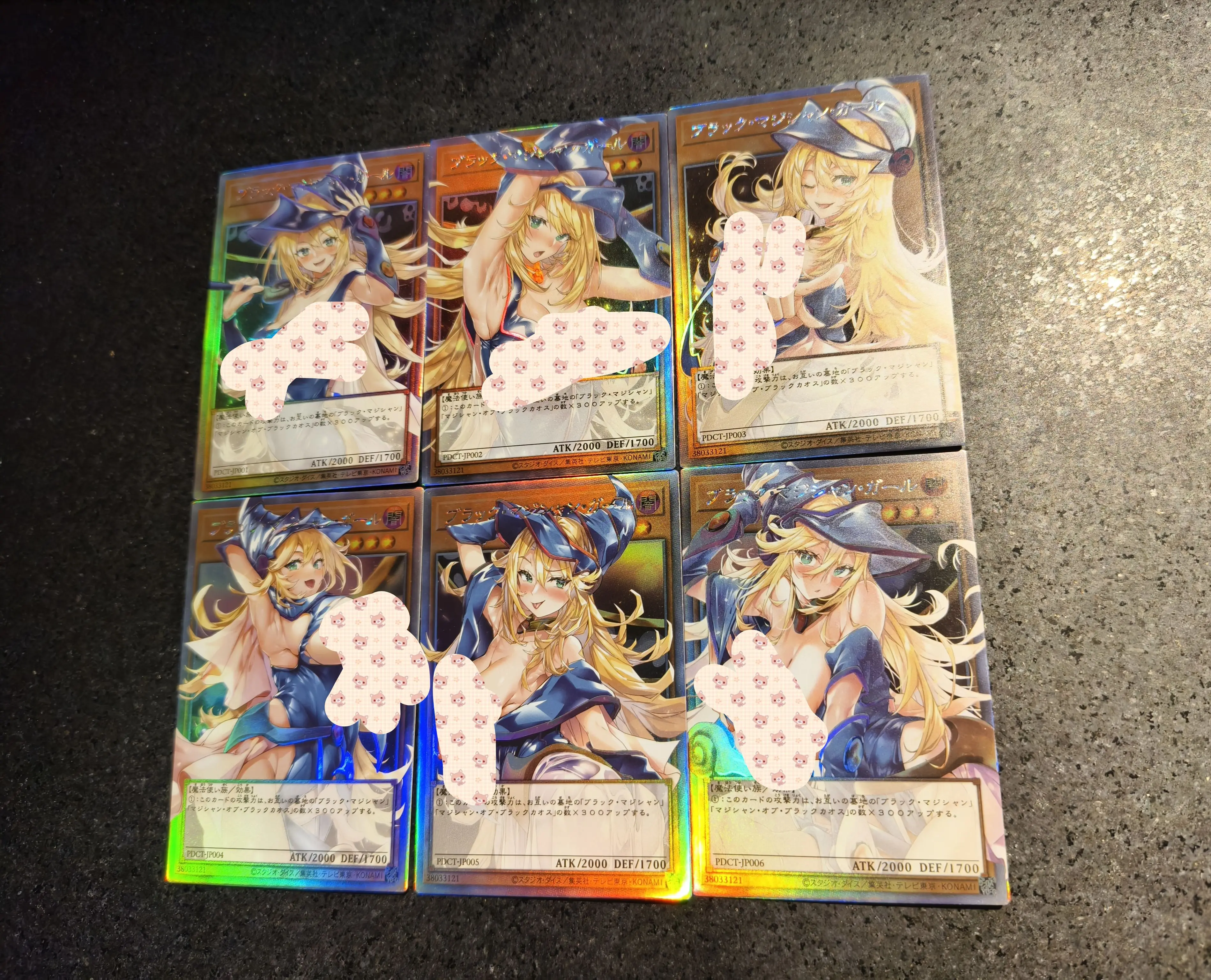 Diy 6 unidades/conjunto Yu-gi-oh! Preto mágico menina acg auto controle coletar assinatura negociação cartão flash anime presente dos desenhos animados