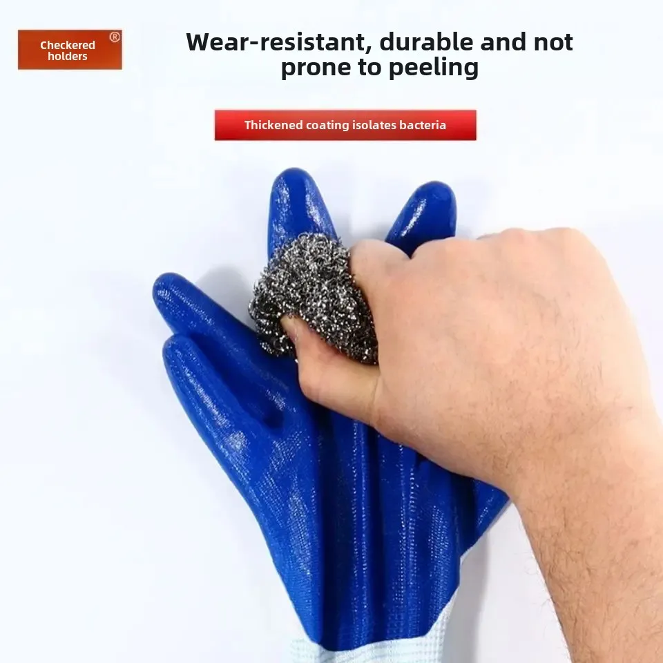 Authentic 60 Pairs Packaged Plastic Gloves For Men And Women Work Wear Resistant To Wear And Slip With Rubber Band