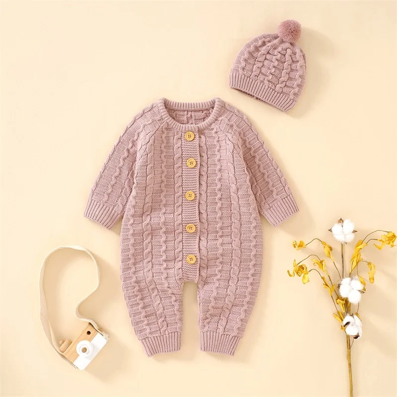 ma&baby 0-24M Knit Baby Overalls Newborn Infant Boy Girl Jumpsuit