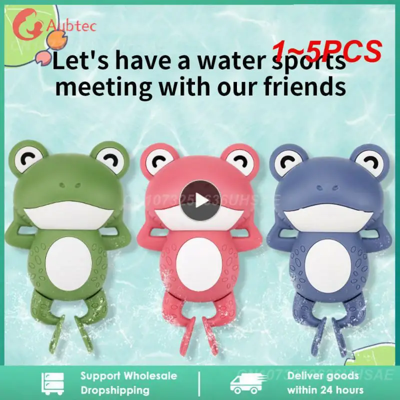 

1~5PCS Clockwork Frog Children's Bath Toy Automatic Swimming Toy Without Electricity Baby Bathing Interactive Toys Pools Water
