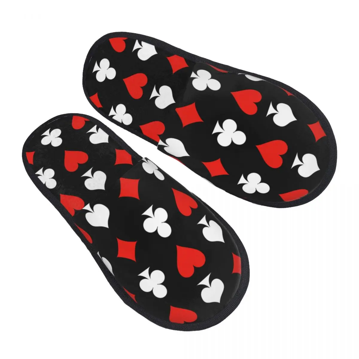 

Hearts Diamonds Spades Slipper For Women Men Fluffy Winter Warm Slippers Indoor Slippers