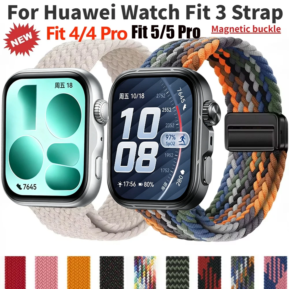 Magnetic Buckle Nylon Loop Smartwatch Strap with Metal Interface