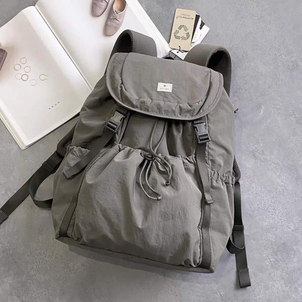 snow peak 25L 대용량 아웃도어 백팩, 가벼운 나일론 여행 하이킹 가방, 남녀 공용 캐주얼 스포츠 데이팩