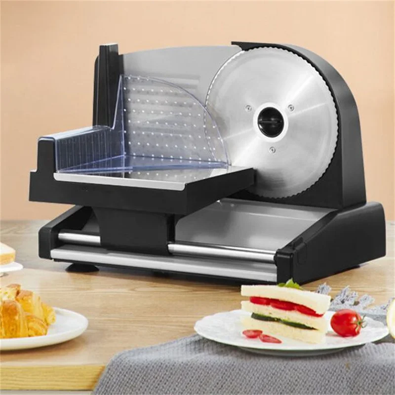 220V Electric Food Slicer Meat Food Household Desktop Meat Slicer Lamb and Beef Slicers 0-22mm Bread Ham Meat Cutting Machine 5