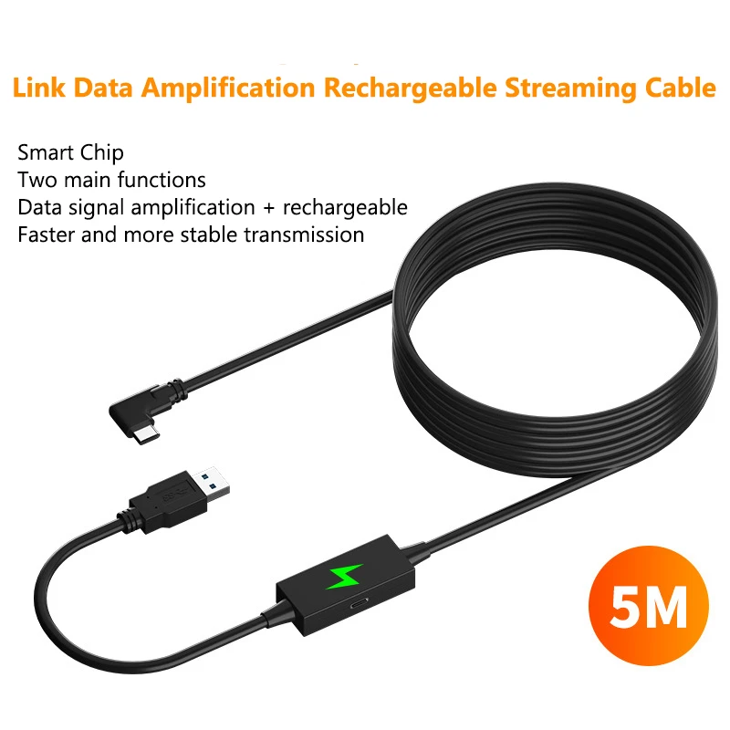 ヘッドセット用のデータ転送ケーブル,メタクエスト3,4, 5gbps