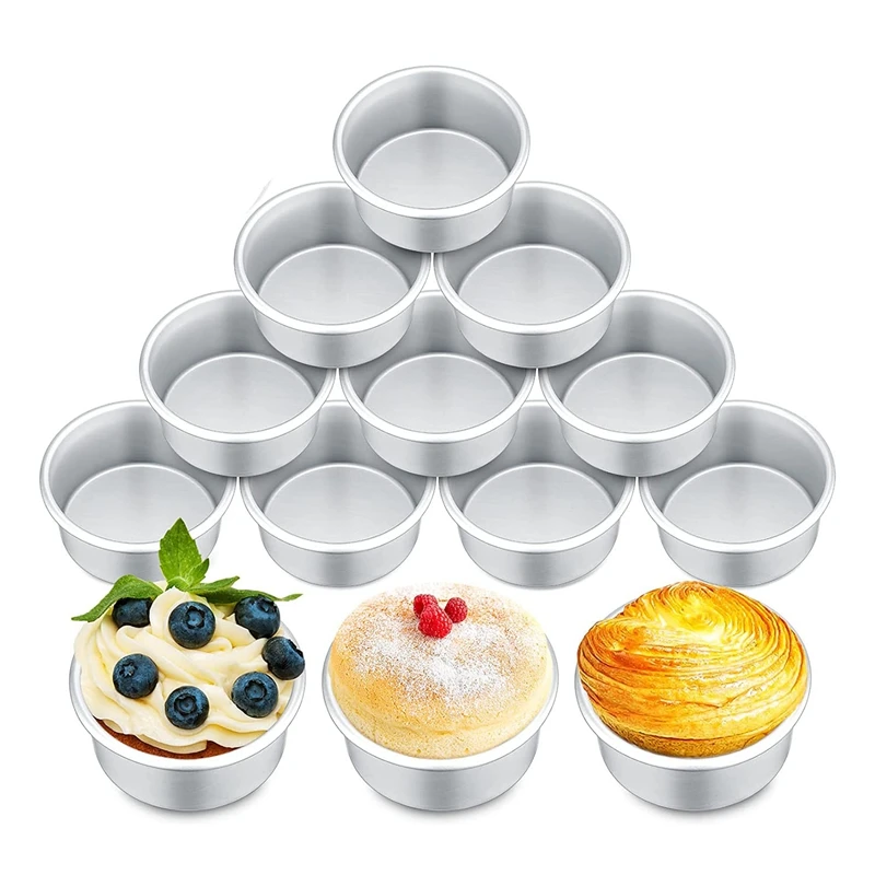 

18 Pieces 4 Inch Small Cake Pan Mini Round Cake Pans For Baking Cake Pans Cheese Cake, Pizza, Quiche