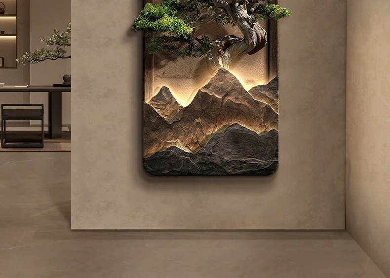 LED light Welcome Pine New Chinese Hallway Decorative Painting Corridor Hanging Painting Advanced Sense Entrance Door Mural Ligh LED light Welcome Pine New Chinese Hallway Decorative Painting Corridor Hanging Painting Advanced Sense Entrance Door Mural Ligh