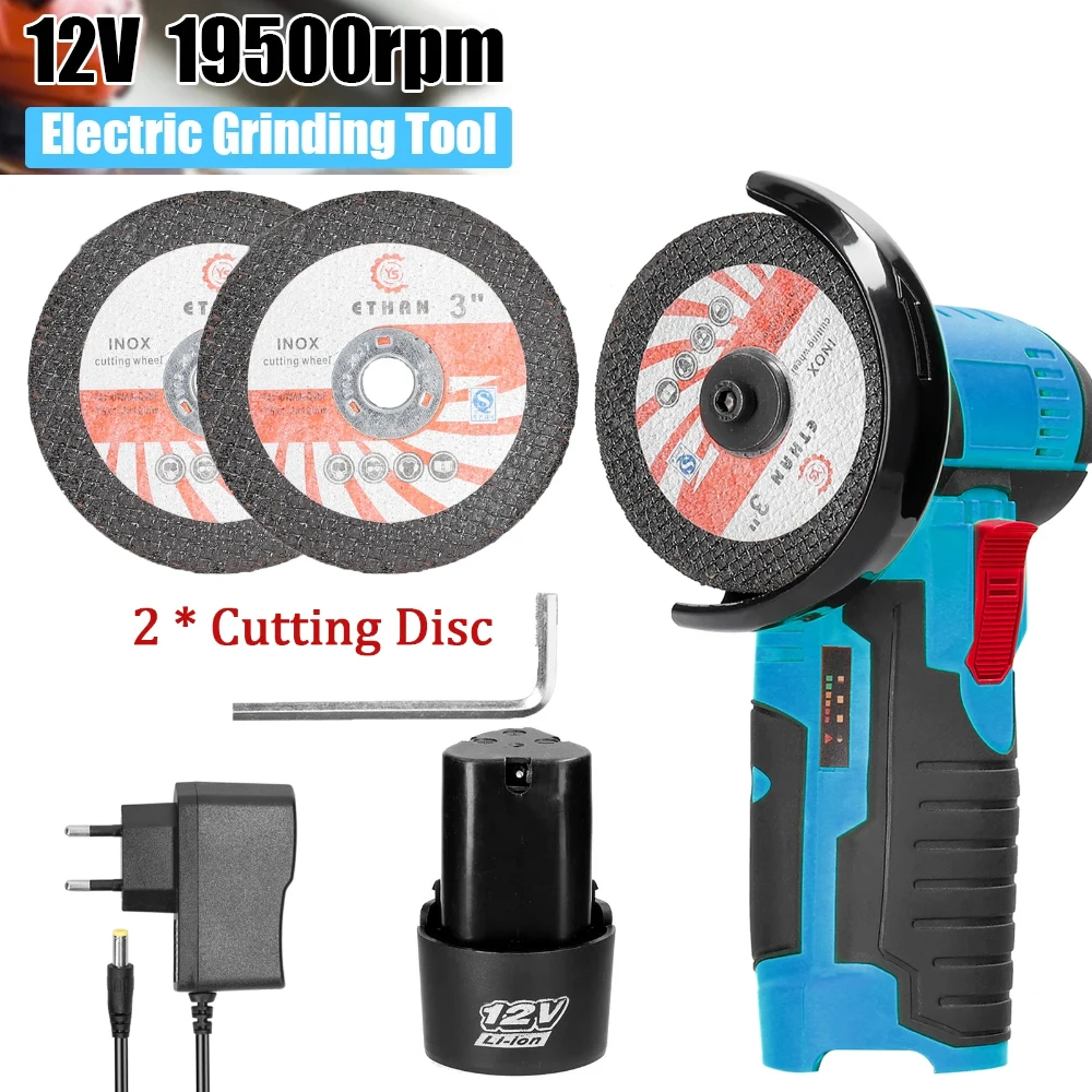 소형 전기 앵글 연마기 무선 연마 그라인딩 머신, 다이아몬드 절단 전동 공구, 9500rpm 배터리, 12V