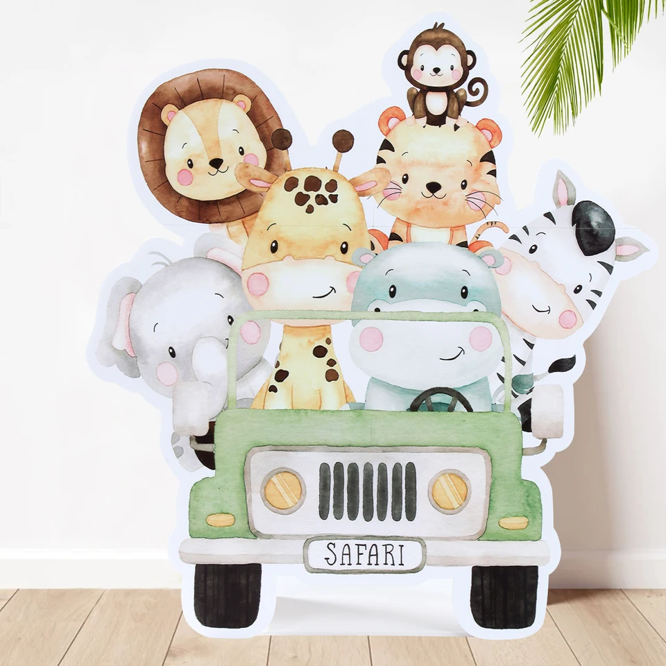 BUTEN Wild One Jungle Fond Boy 1th Birthday Fond éléphant Lion Singe Animaux Forêt Photographie Bébé Douche 1ère Fête Décoration 7x5ft