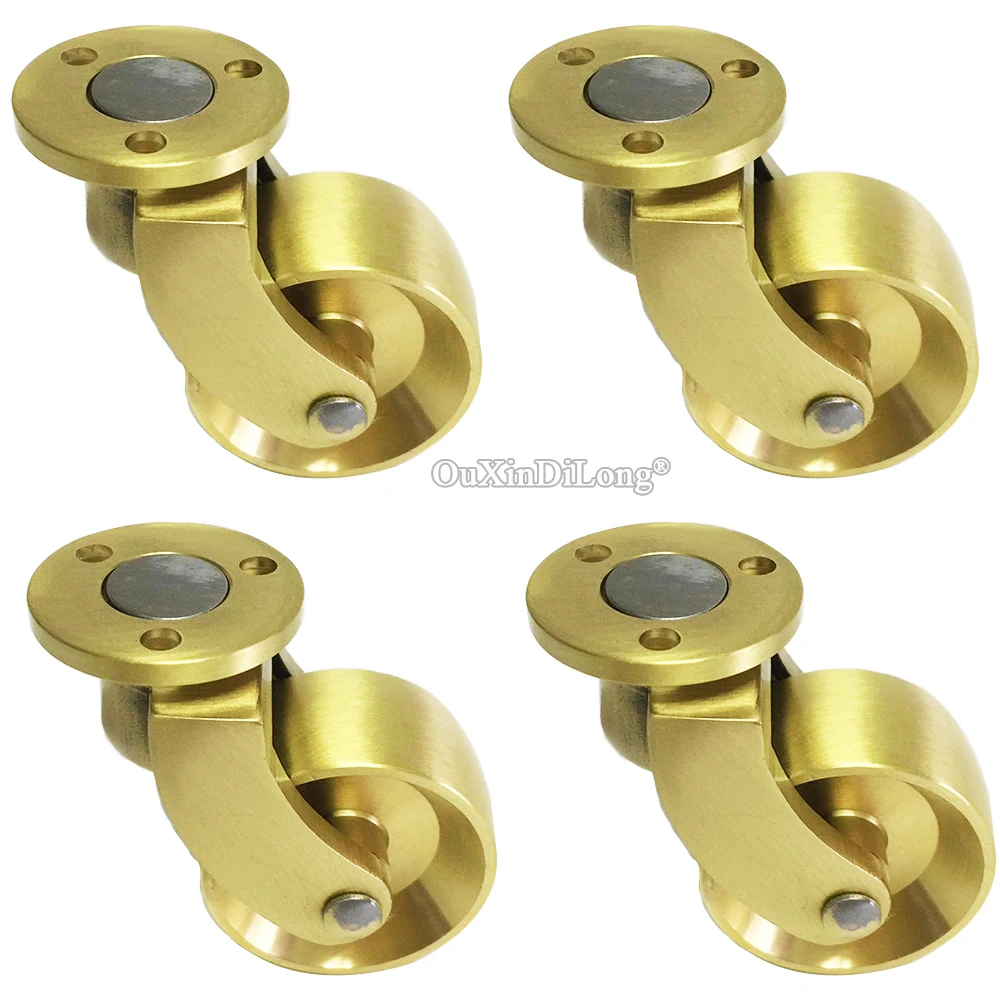 

NEW 4PCS 1.34'' Heavy Brass Casters Universal Furniture Rollers Table Chair Sofa Couch Furntiure Feet Castors 360° Swivel Wheels